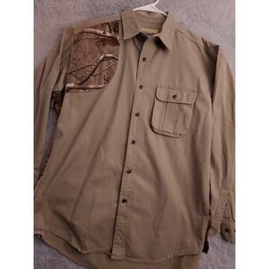 Wrangler Shooting Shirt Men XL Pro Gear Heavyweight Canvas Realtree Camo Hunting
